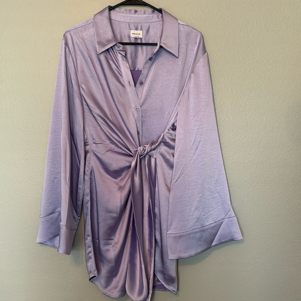 Song of style silk tie wrap dress